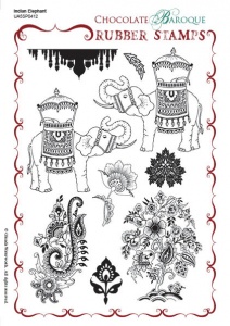 Indian Elephant Rubber stamp sheet - A5